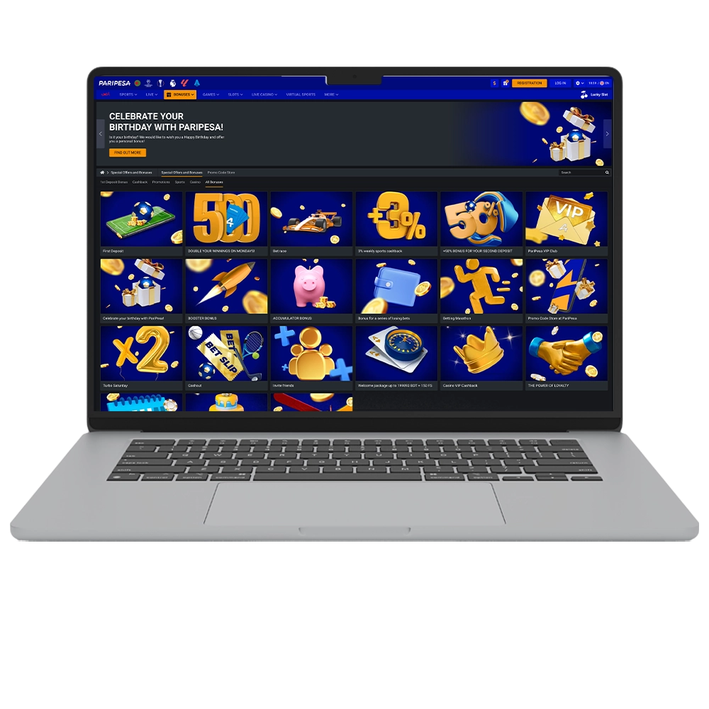 Sign up and get exciting bonuses from PariPesa.