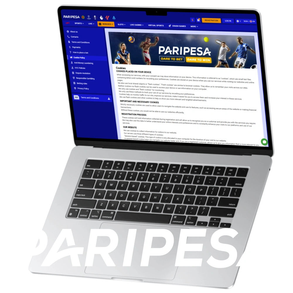 The PariPesa website's Cookie Policy.