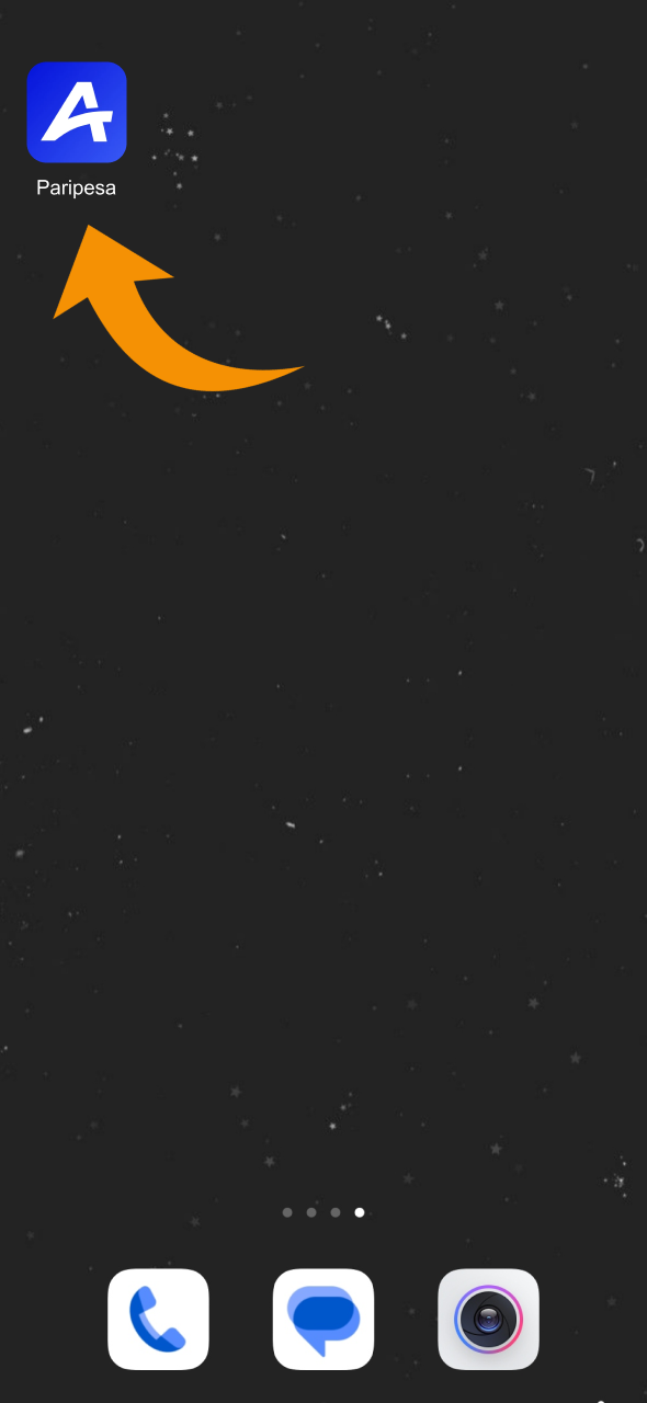 Go to your homescreen and find Paripesa app.