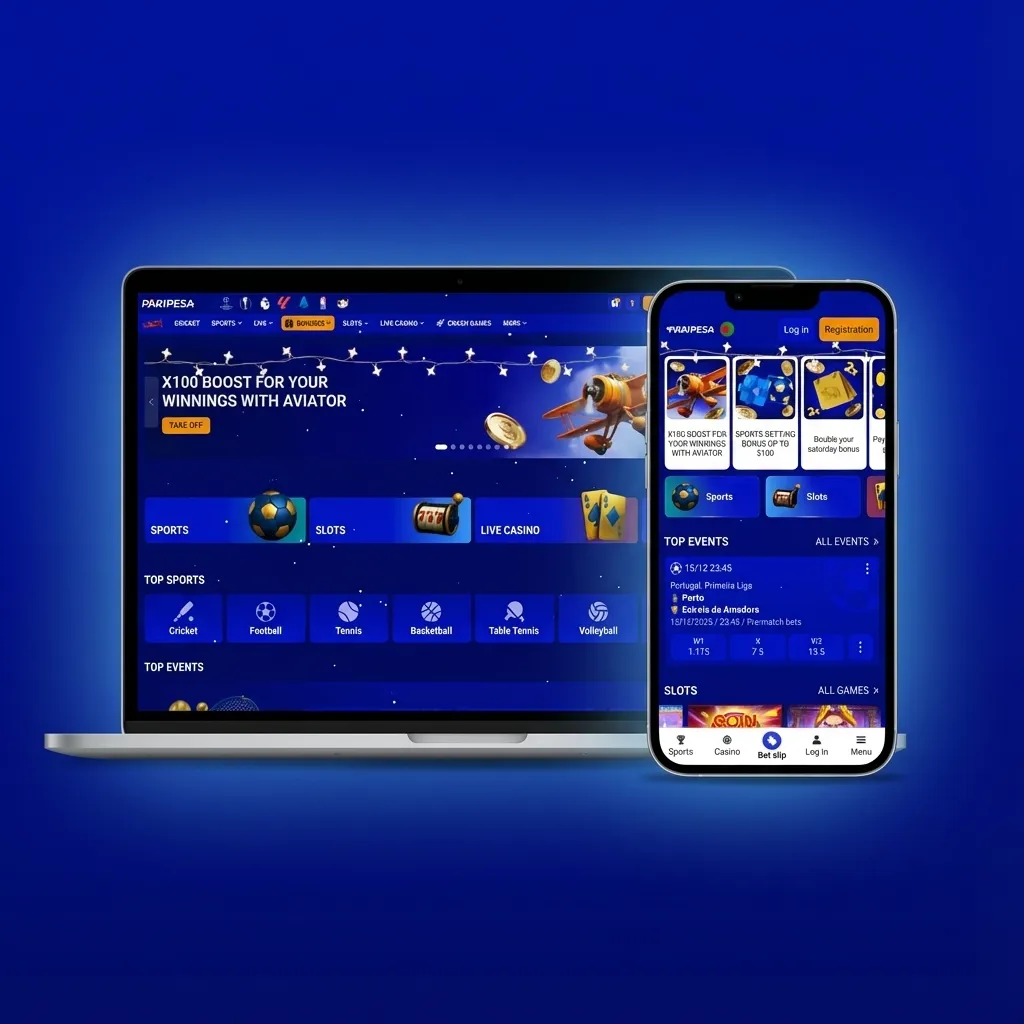 Screenshot of Paripesa website with top menu for Sports, Live, Casino, Esports, Promotions, Support and visible bet slip sidebar