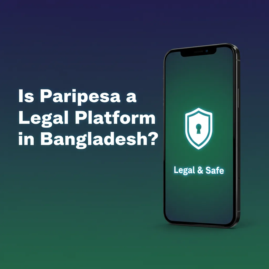 Graphic on Paripesa legality in Bangladesh: international license, check local rules, privacy and responsible gaming tools.