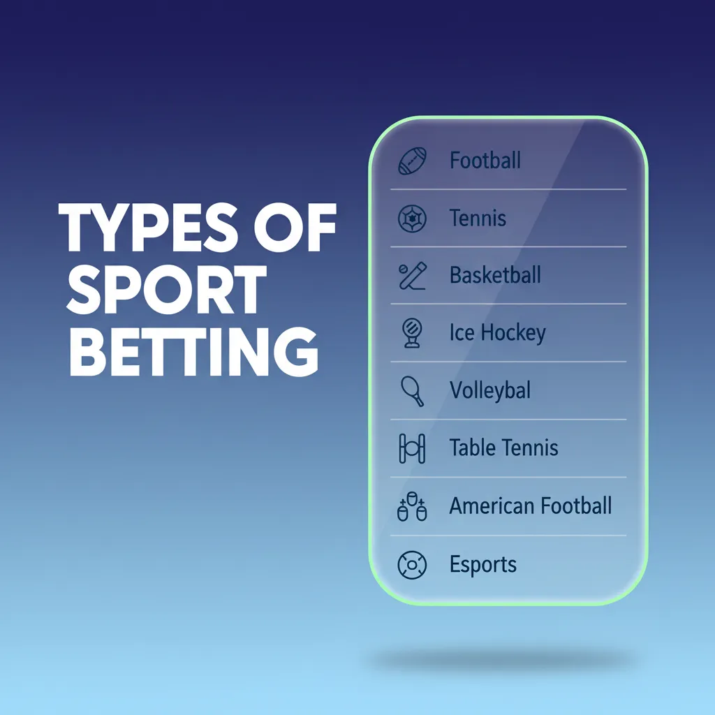 Sports betting types: pre‑match & in‑play on cricket, football, kabaddi, tennis; markets: results, totals, handicaps, props