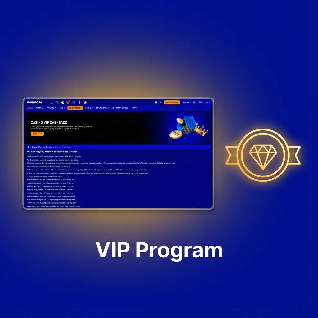 Illustration of a tiered casino VIP program showing levels with cashback, better rates, higher limits, and priority support